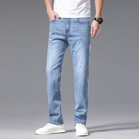 Buycenter Men's Plus Size Jeans - Loose Straight Fit, Mid-High Waist - Buy Center US