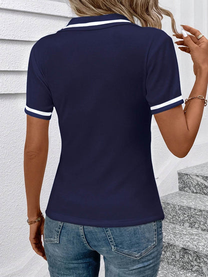 Chic Black Shirt White Accents Versatile Style - Buy Center US