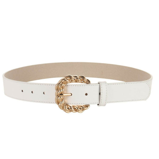 Women's All-Match Dress Pants with Decorative PU Leather Belt - White, Camel, Black - Buy Center US