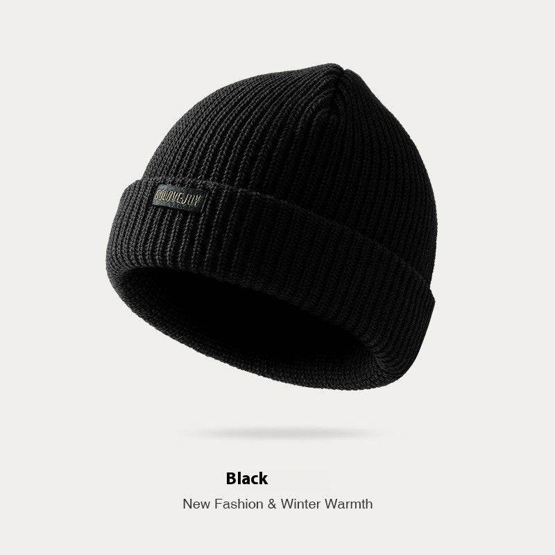 Men's Thick Wool Knitted Hat - Windproof & Warm for Autumn/Winter - Buy Center US