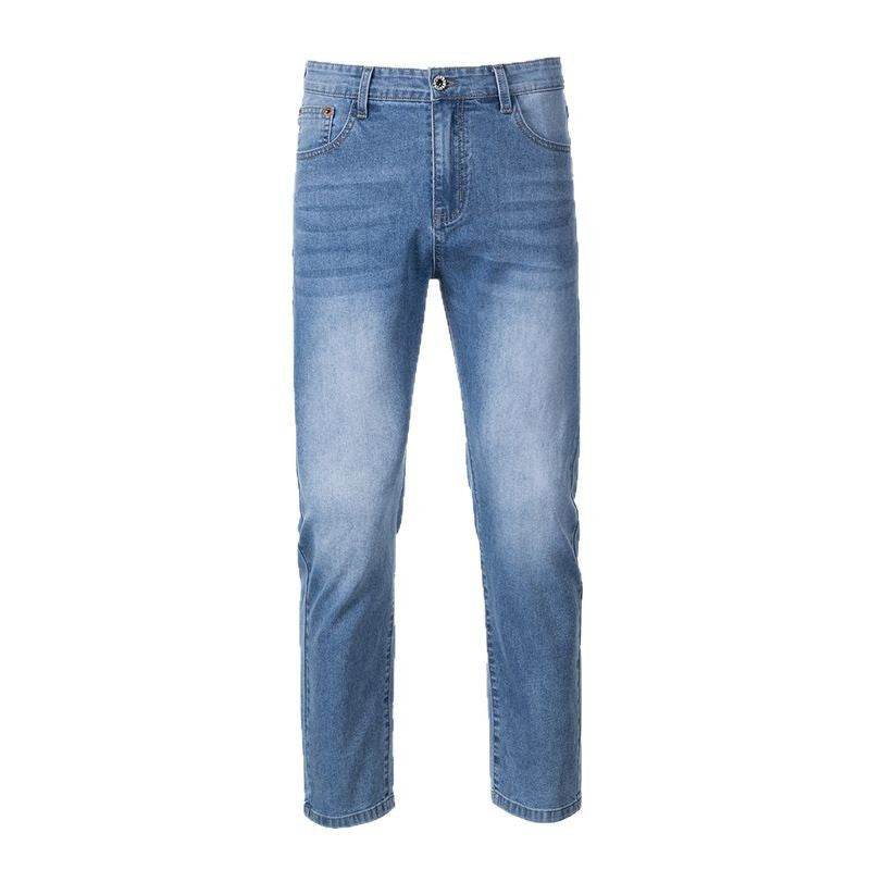 Buycenter Light Blue Jeans for Men - Mid Waist, Straight-Leg Style - Buy Center US