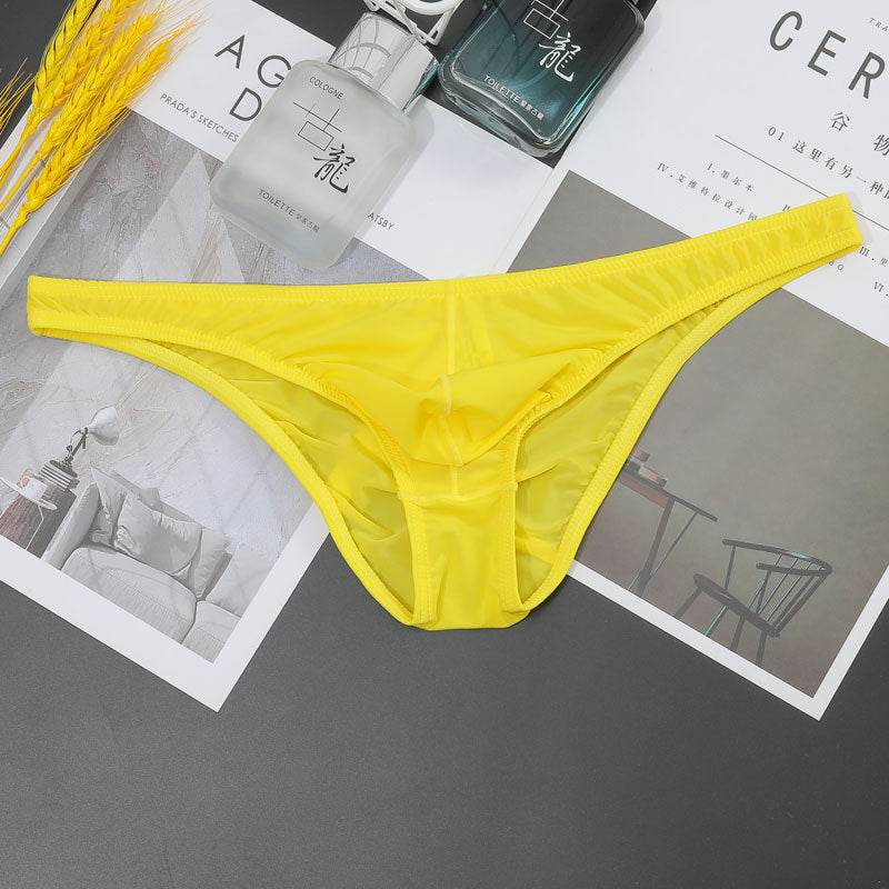 Buycenter Low Waist Men's Briefs - Transparent Ice Silk T-shaped Design - Buy Center US