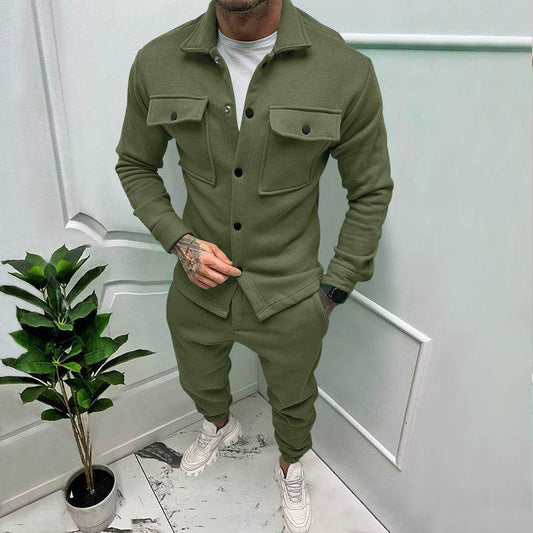 Buycenter Men's Two Piece Suit Set - Spring & Autumn Cotton Style - Buy Center US