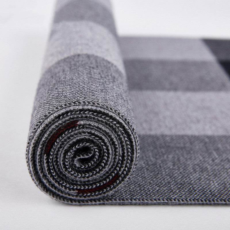 Buycenter Men's Wool Knitted Scarf - Plaid Design, Warm & Stylish - Buy Center US