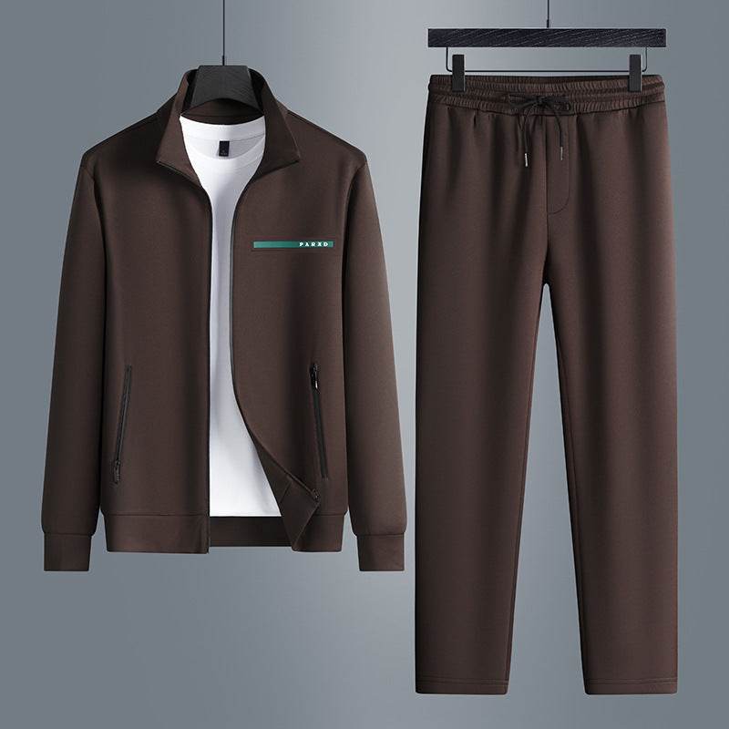 Buycenter High-End Two-Piece Casual Sports Suit for Men - Dark Gray, Black, Brown - Buy Center US