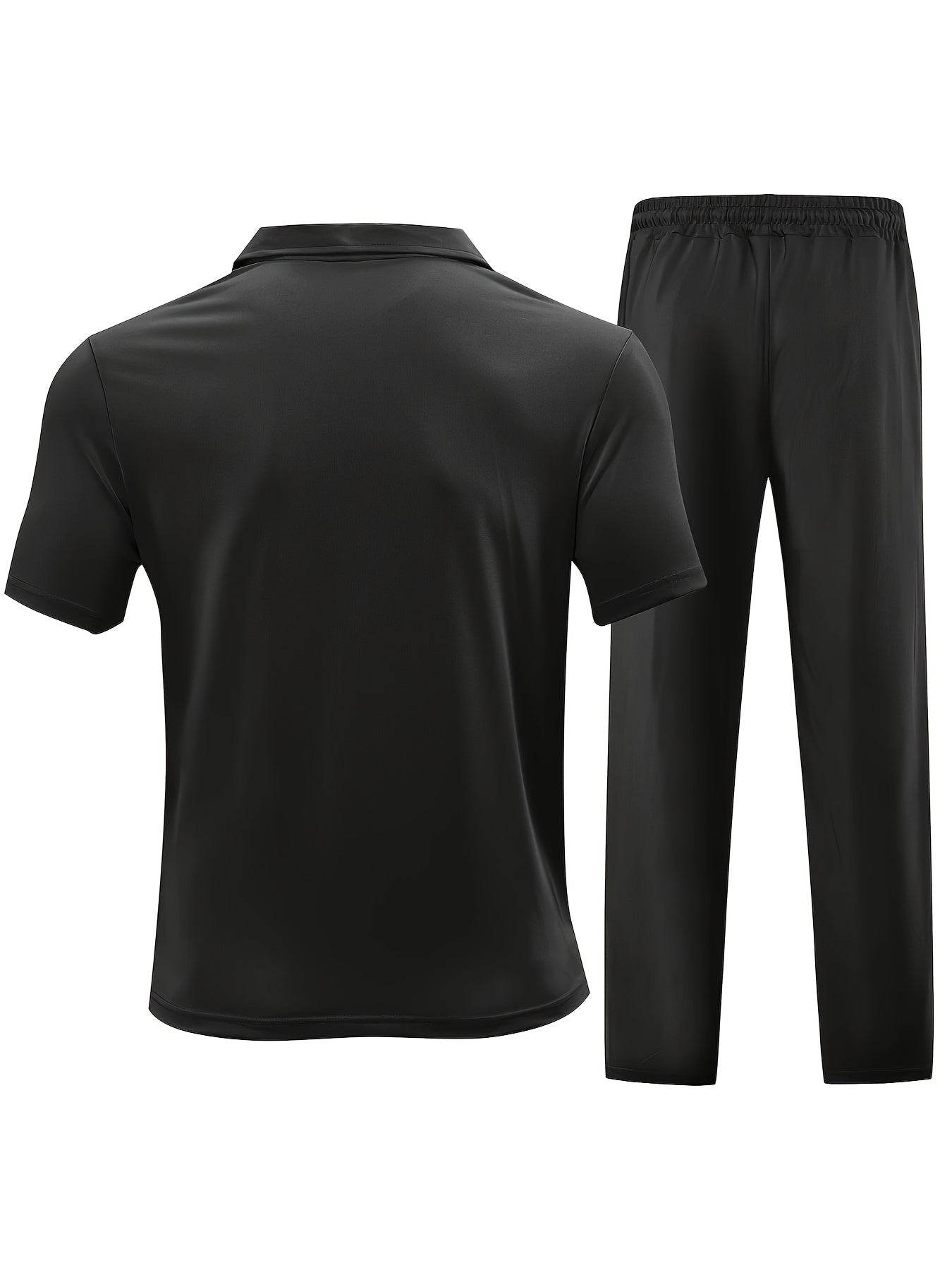 Men's Casual Outdoor Zip Short Sleeve & Pants Set - 5 Color Options - Buy Center US