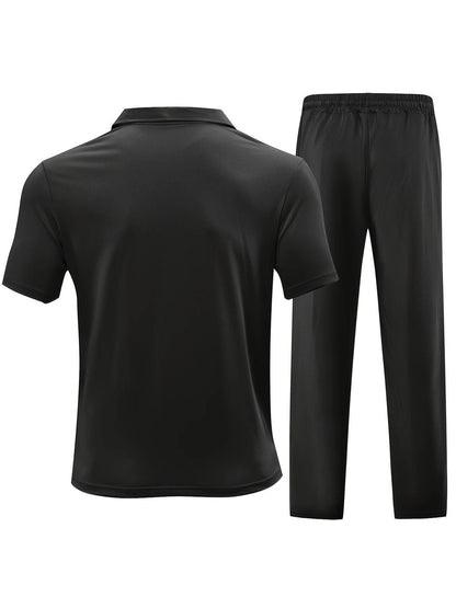 Men's Casual Outdoor Zip Short Sleeve & Pants Set - 5 Color Options - Buy Center US