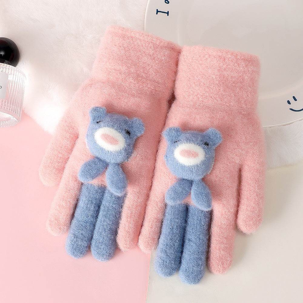 Cartoon Cute Five Finger Gloves - Warm Alpaca for Winter Comfort - Buy Center US