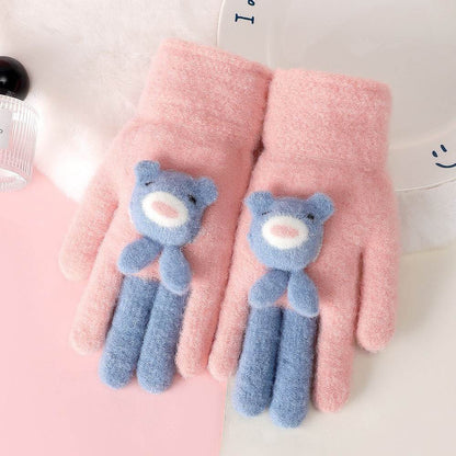 Cartoon Cute Five Finger Gloves - Warm Alpaca for Winter Comfort - Buy Center US