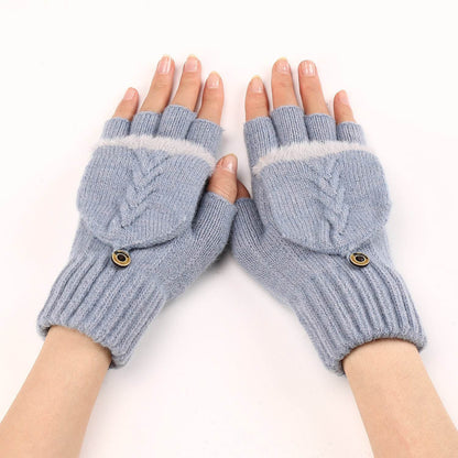 Women's Warm Wool Fingerless Gloves - Fashionable & Touchscreen Ready - Buy Center US