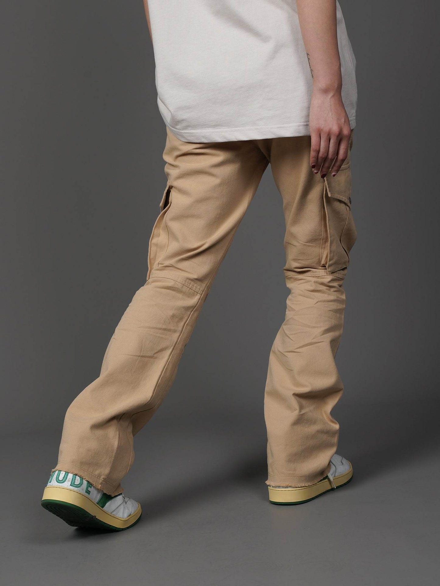 Buycenter Retro Two-color Casual Micro-flare Pants for Youth - Khaki & Black - Buy Center US