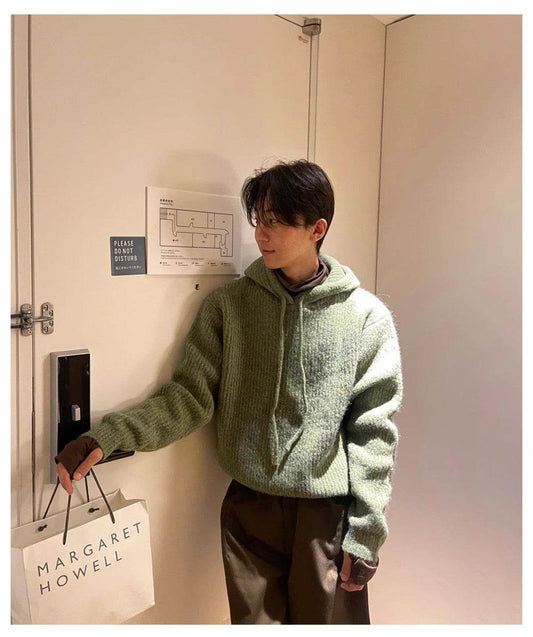 Buycenter Slouchy Thick Fluffy Sweater Jacket - Korean Style, Army Green - Buy Center US