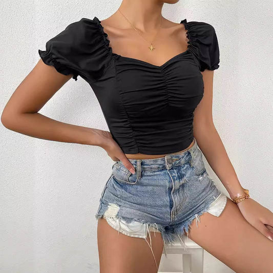 Women's V-Neck Short Sleeve Top - Loose Fit, Spring/Summer Style - Buy Center US