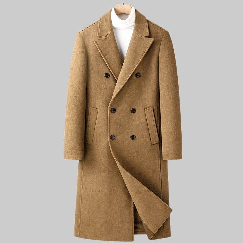 Buycenter Double Breasted Long Woolen Coat - Stylish & Versatile Outerwear - Buy Center US