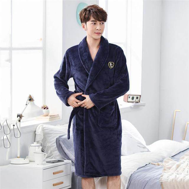 Buycenter Elegant Winter Flannel Robe Gown - Comfortable Casual Sleepwear - Buy Center US