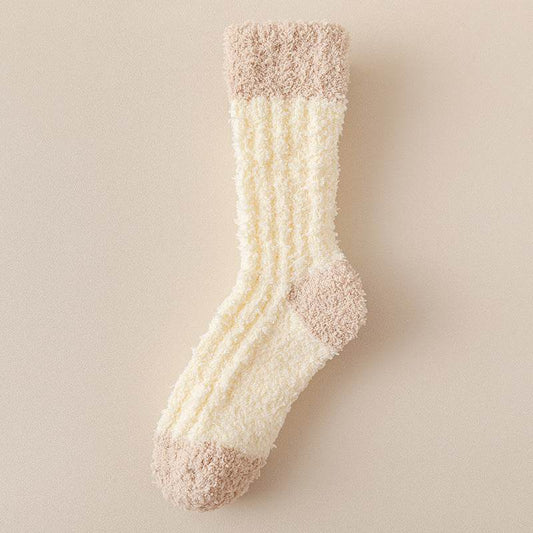 Women's Thickened Thermal Coral Fleece Socks - Cozy Middle Tube Designs - Buy Center US