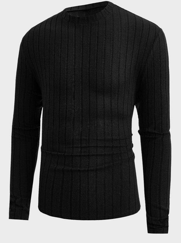 Casual Solid Color Round Neck Pullover T-shirt - Slim Fit for All Seasons - Buy Center US