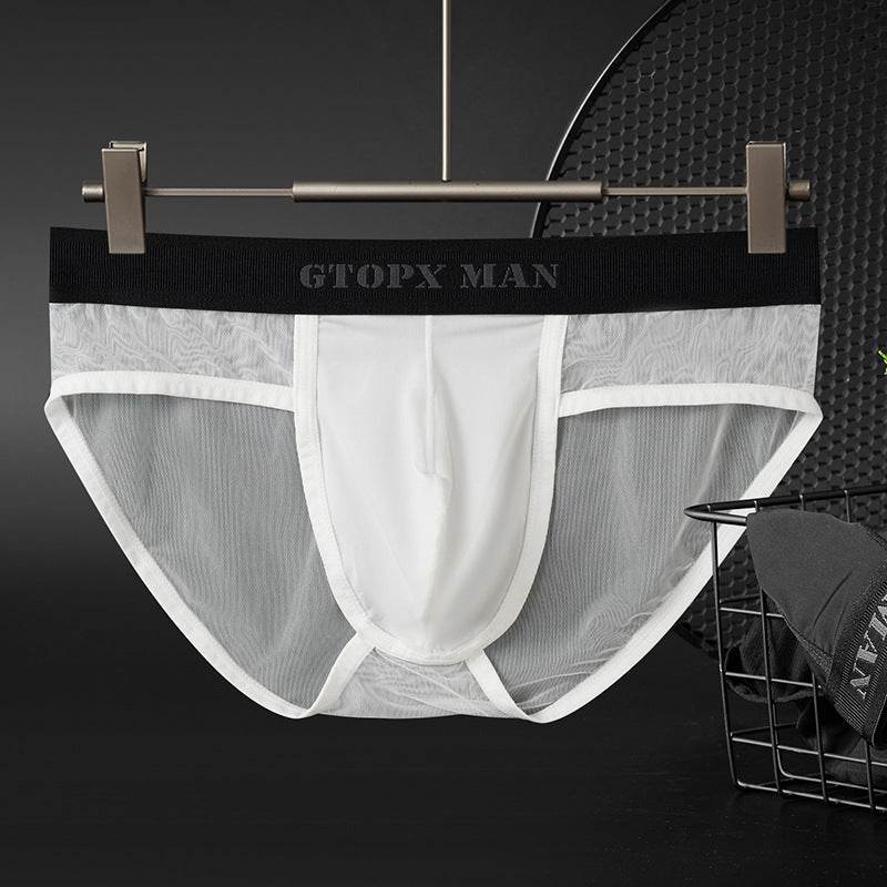 Buycenter Men's Ice Silk Low Waist Briefs - Breathable & Translucent Mesh - Buy Center US