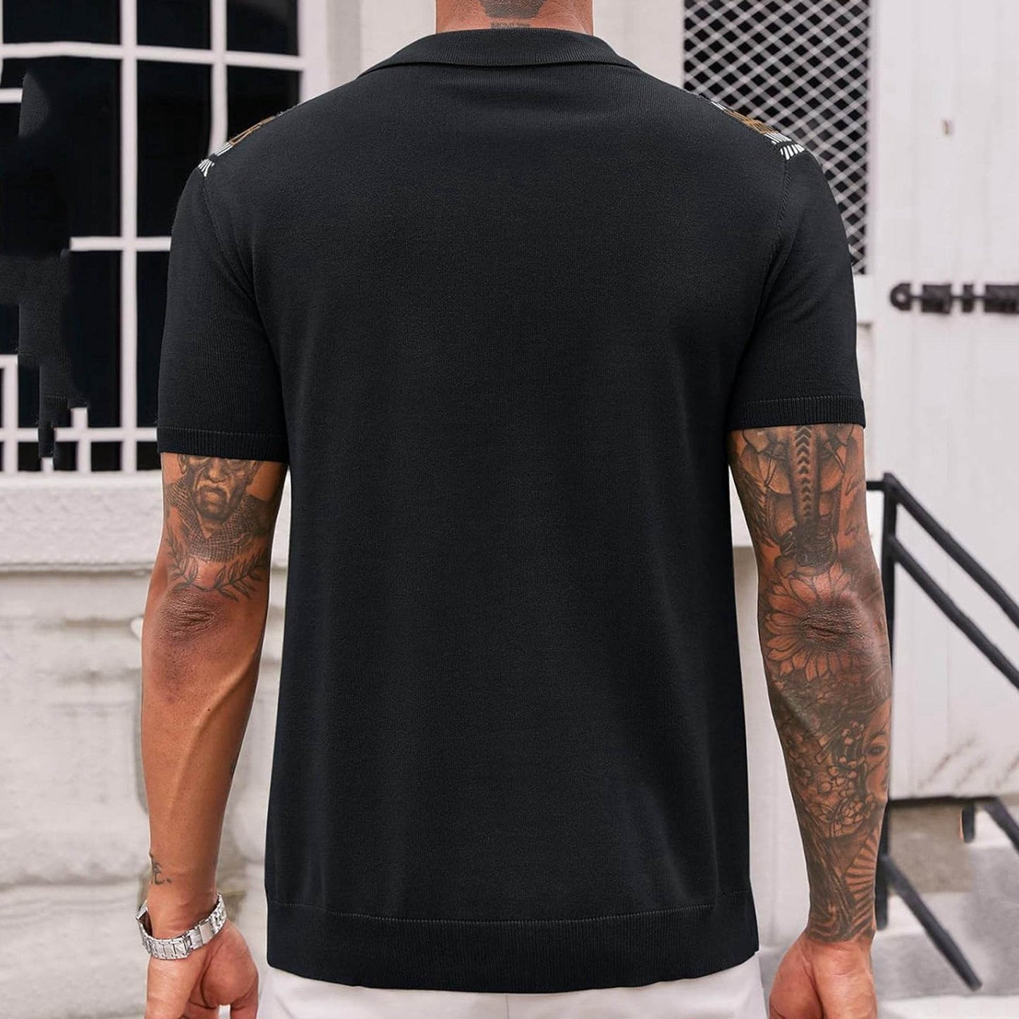 Men's Casual Striped Jacquard Sweater - Stylish Tencel for Summer - Buy Center US
