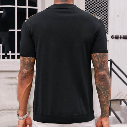 Men's Casual Striped Jacquard Sweater - Stylish Tencel for Summer - Buy Center US
