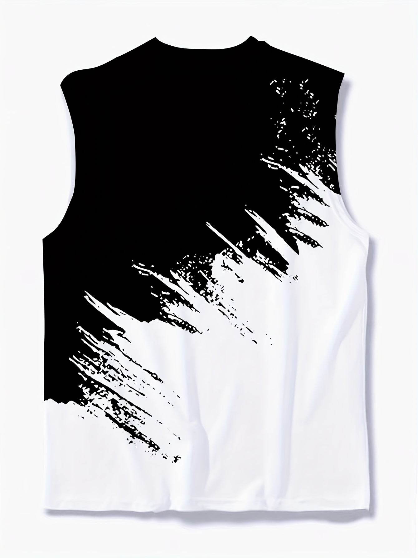 Ti Lixia Gradient 3D Printing Men's Vest - Comfortable Sleeveless Casual T-Shirt - Buy Center US