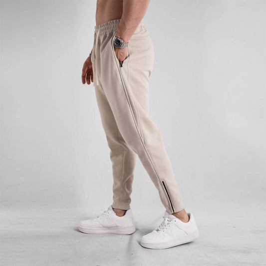 Slim Fit Ankle Banded Pants - Zipper Design & Drawstring Style - Buy Center US