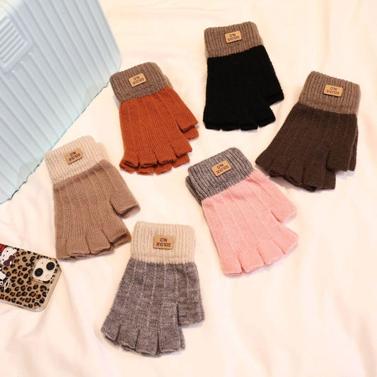 Warm Wool Knitted Half Finger Gloves - Touch Screen & Windproof - Buy Center US