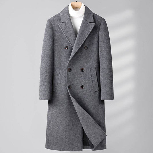 Buycenter Autumn Woolen Coat - Overknee, Double Breasted & Stylish - Buy Center US