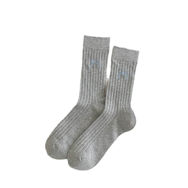 Cute Girl Bow Tube Socks - Breathable Cotton, Mid-Calf Length - Buy Center US