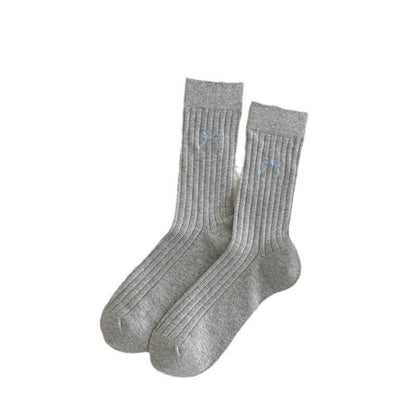 Cute Girl Bow Tube Socks - Breathable Cotton, Mid-Calf Length - Buy Center US