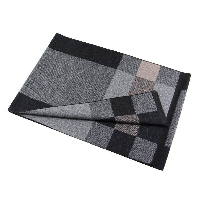 Buycenter Men's Knitted Plaid Scarf - Warm Jacquard Design for Winter - Buy Center US