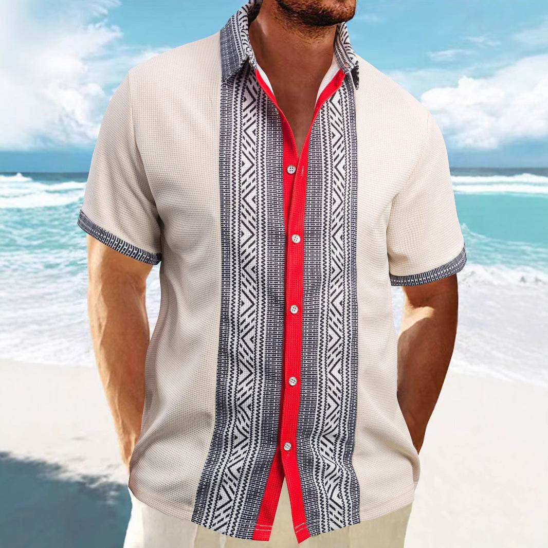 Buycenter Men's Printed Button Short Sleeve Shirt - S-XXXL Available - Buy Center US
