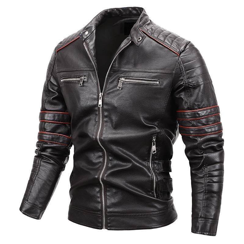 Buycenter Men's Plus Velvet Motorcycle Jacket - Casual & Stylish Fit - Buy Center US