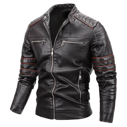 Buycenter Men's Plus Velvet Motorcycle Jacket - Casual & Stylish Fit - Buy Center US