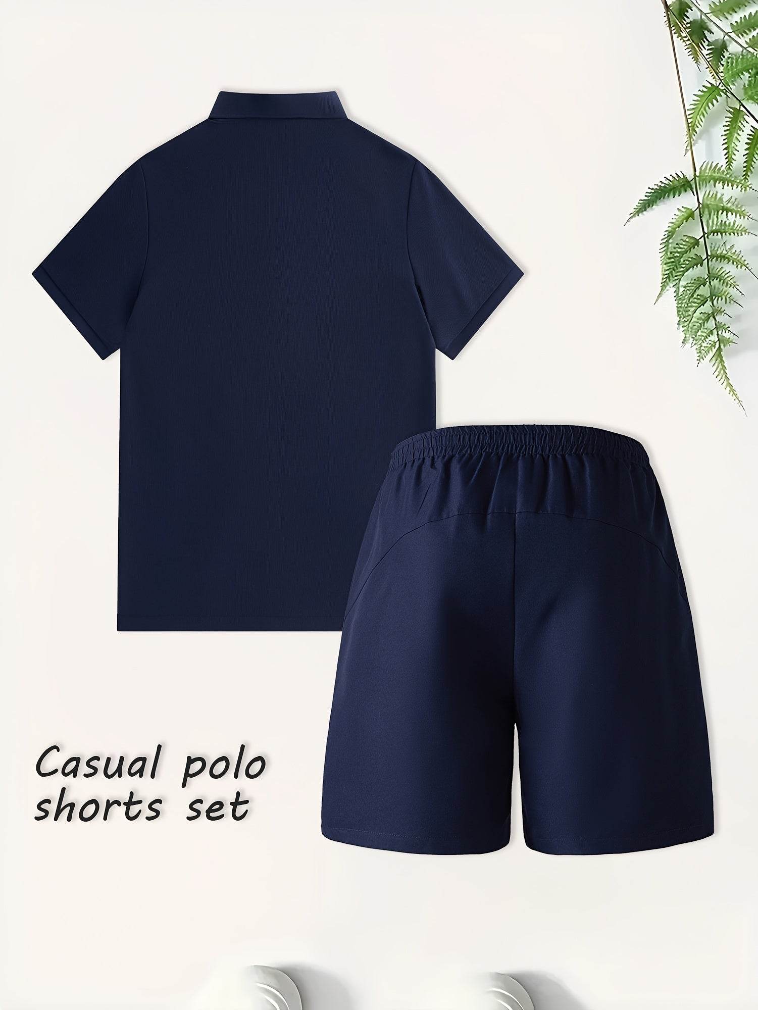 Men's Summer Black Polo & Shorts Set - Casual Golf Style, Loose Fit - Buy Center US