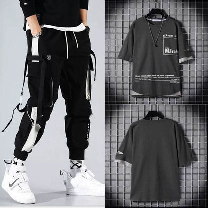 Buycenter Loose Hip-Hop Overalls for Men - Summer Fashion with Hood - Buy Center US