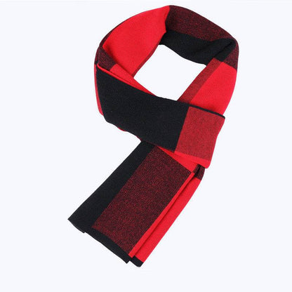 Buycenter Men's Warm Wool Plaid Scarf - Casual Fashion Accessory - Buy Center US