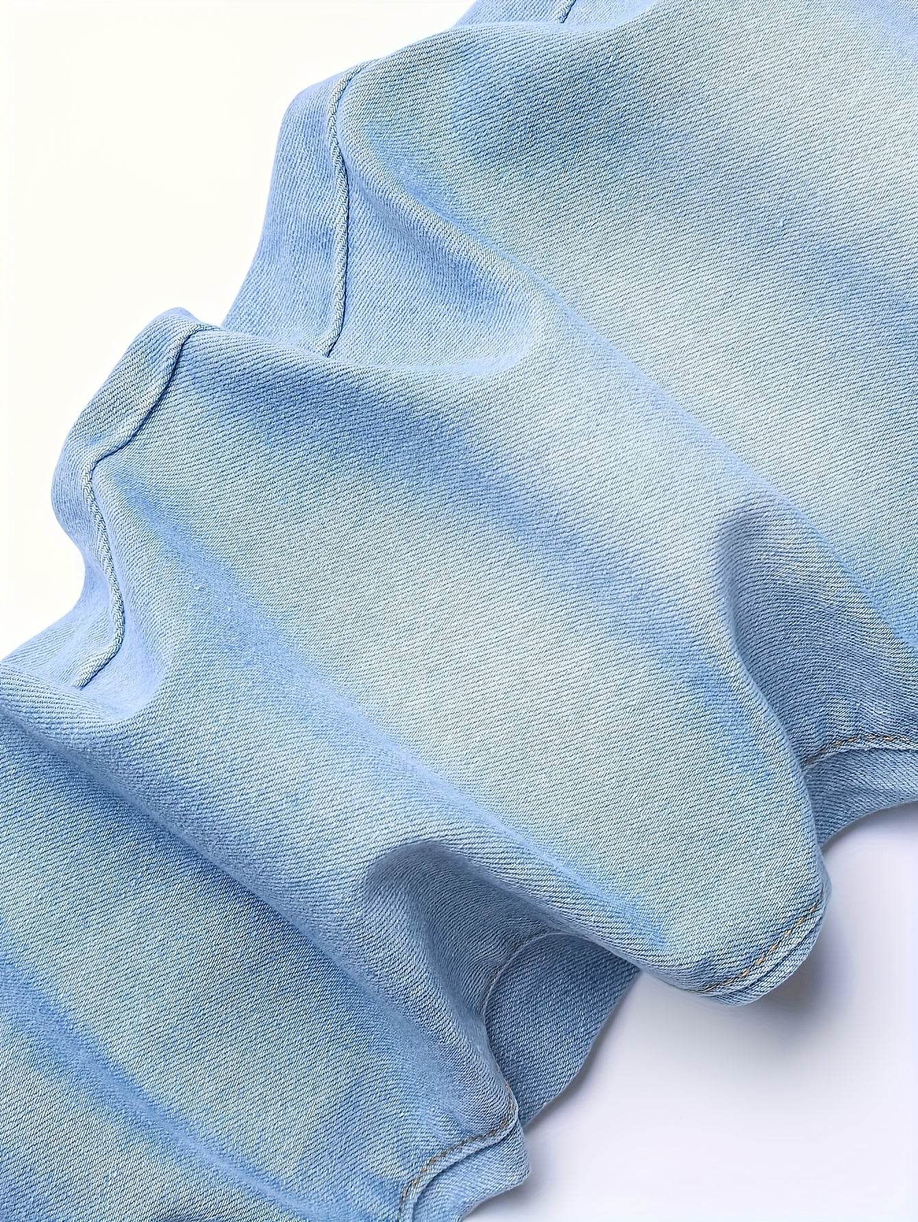 Men's Slimming Skinny Jeans - Light Blue Stretch Denim for All Seasons - Buy Center US