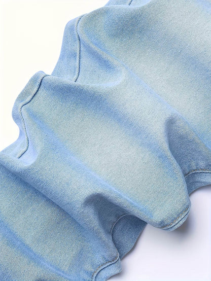 Men's Slimming Skinny Jeans - Light Blue Stretch Denim for All Seasons - Buy Center US