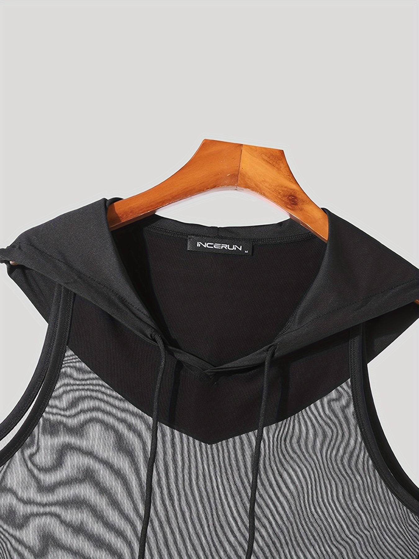 INCERUN Men's Hooded Tank Top - Quick Dry Moisture-Wicking Sleeveless Shirt - Buy Center US
