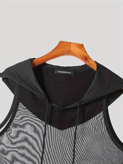 INCERUN Men's Hooded Tank Top - Quick Dry Moisture-Wicking Sleeveless Shirt - Buy Center US