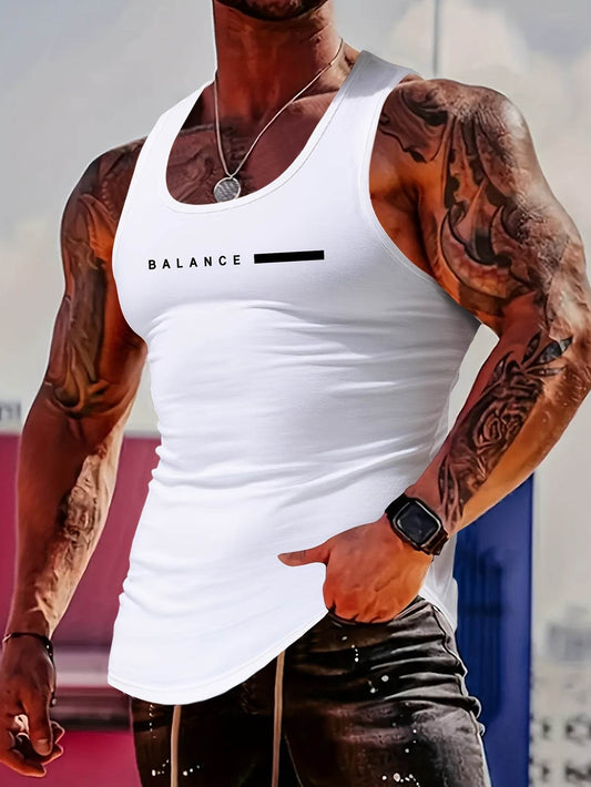 MBD Men's Trendy BALANCE Pattern Vest - Slim Fit Casual Summer Style - Buy Center US