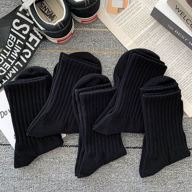 Buycenter Men's Mid-Calf Socks - Pure Color Casual Sports Style - Buy Center US