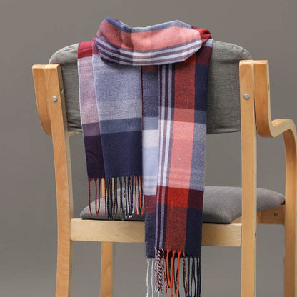 Buycenter British Plaid Cashmere Tassel Scarf for Couples & Kids - Buy Center US