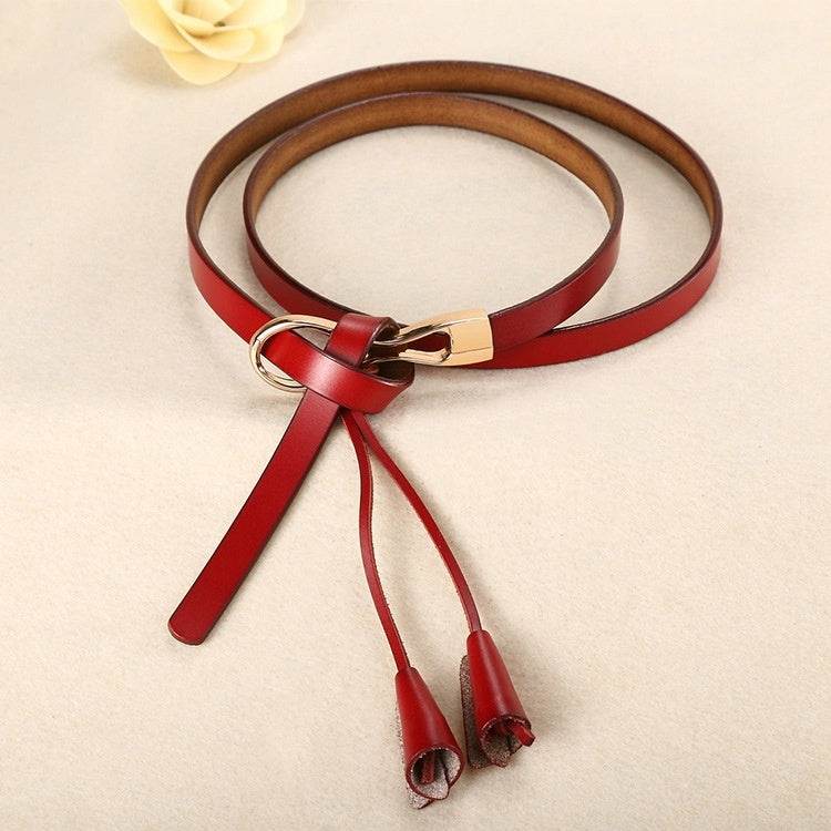 Women's Alloy Buckle Pant Belt - Stylish Imitation Leather in Multiple Colors - Buy Center US