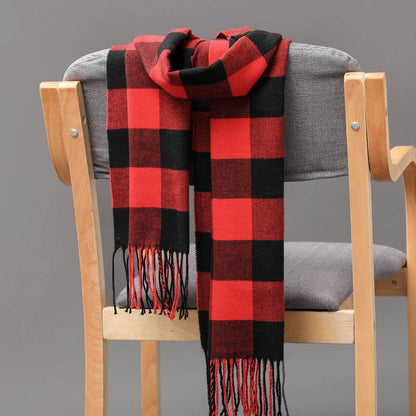 Buycenter British Plaid Cashmere Tassel Scarf for Couples & Kids - Buy Center US