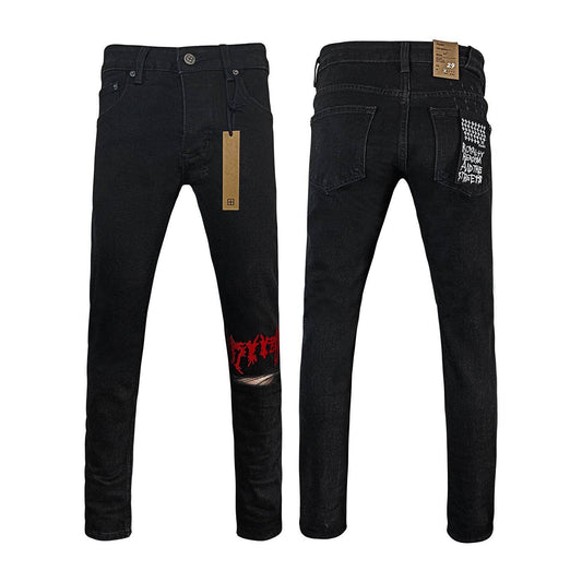 High Street Casual Men's Straight Ripped Jeans - Micro Elasticity Denim - Buy Center US