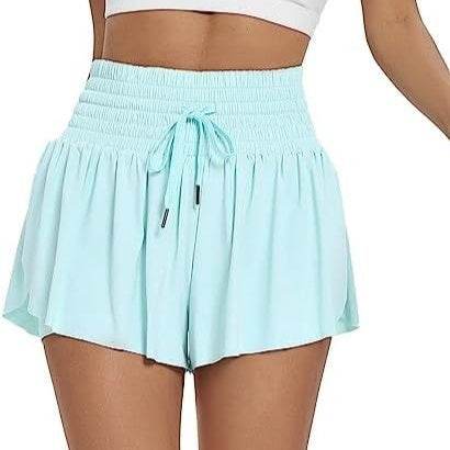 Women's High Waist Sports Shorts - Elegant Solid Colors, Casual Style - Buy Center US