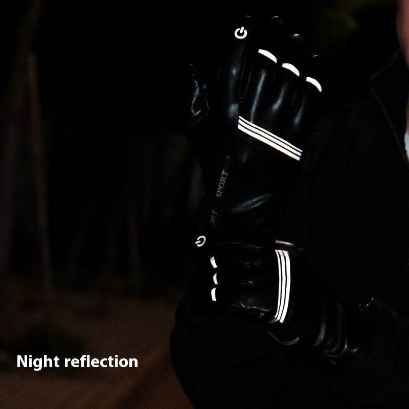 Buycenter Winter Leather Riding Gloves - Fleece-Lined, Windproof Design - Buy Center US