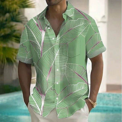 Buycenter Men's 3D Printed Short-Sleeved Shirt - Loose Casual Polyester Top - Buy Center US